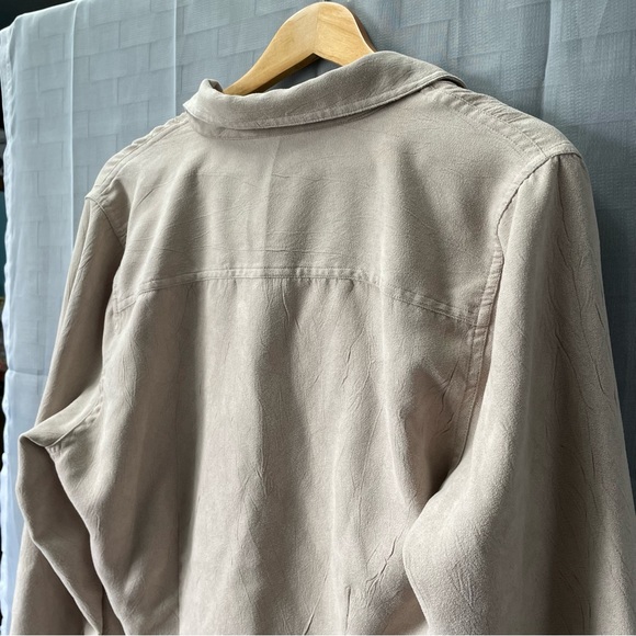 Christopher & Banks Faux Suede Button Up Top XL - Picture 3 of 9